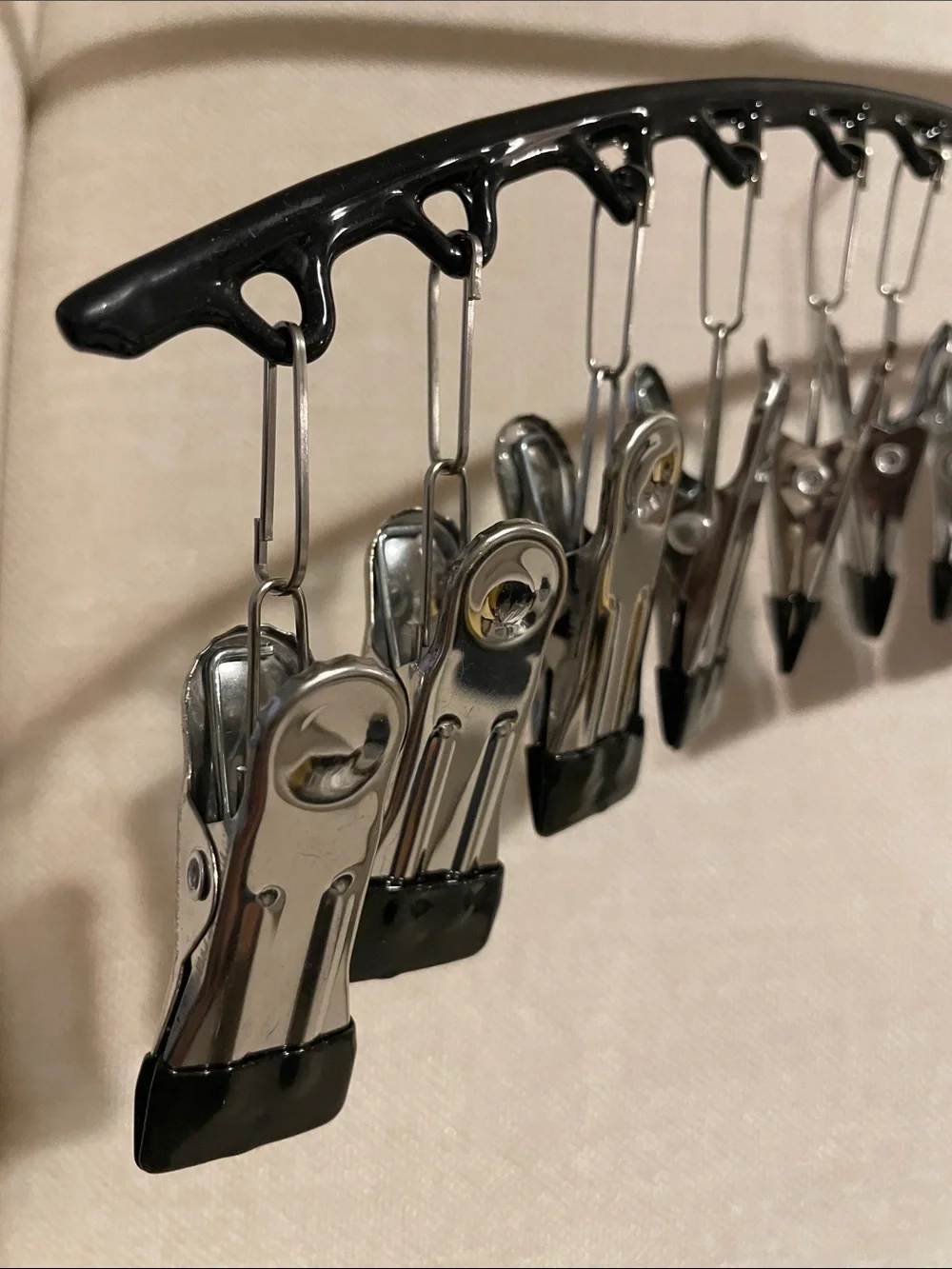 Multi-Clip Hanger - Black with Silver Clips